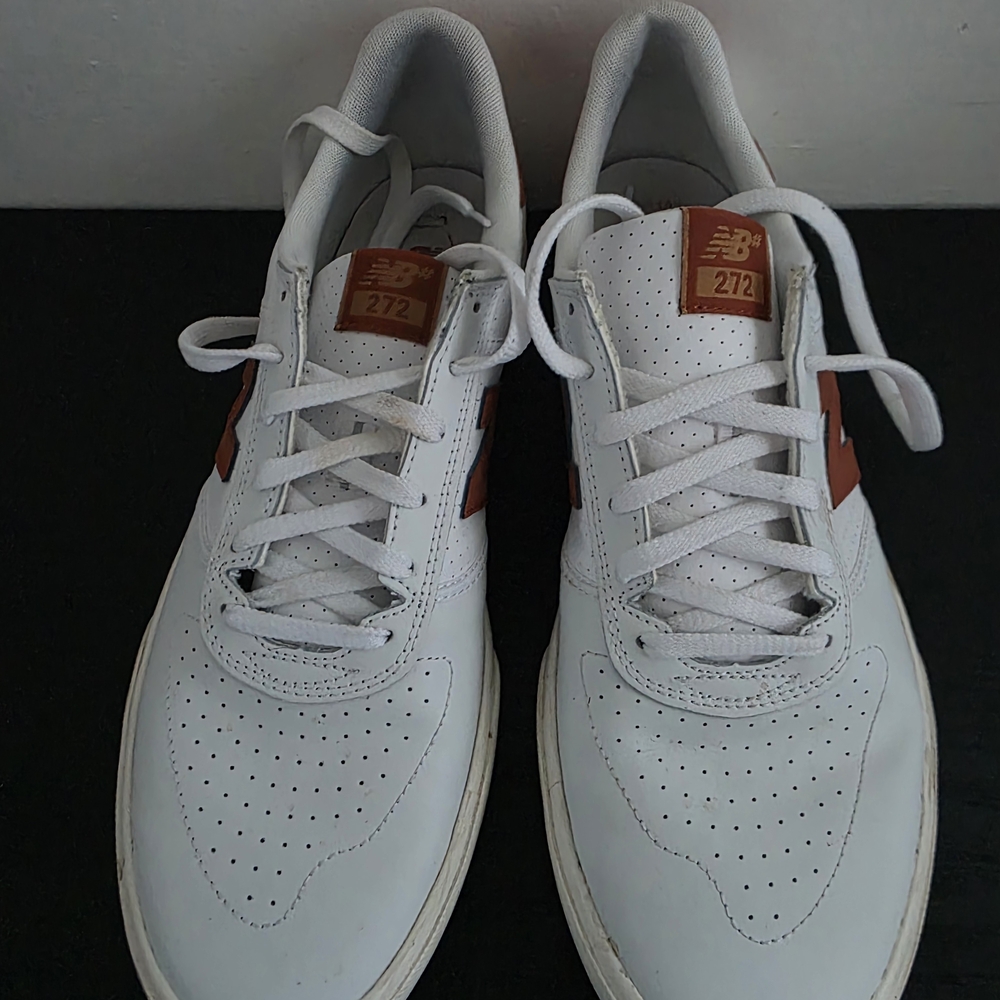 New Balance White and Tan Men's Sneakers